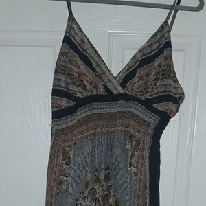 She's Cool Paisley Maxi Dress in Brown, Tan and Teal